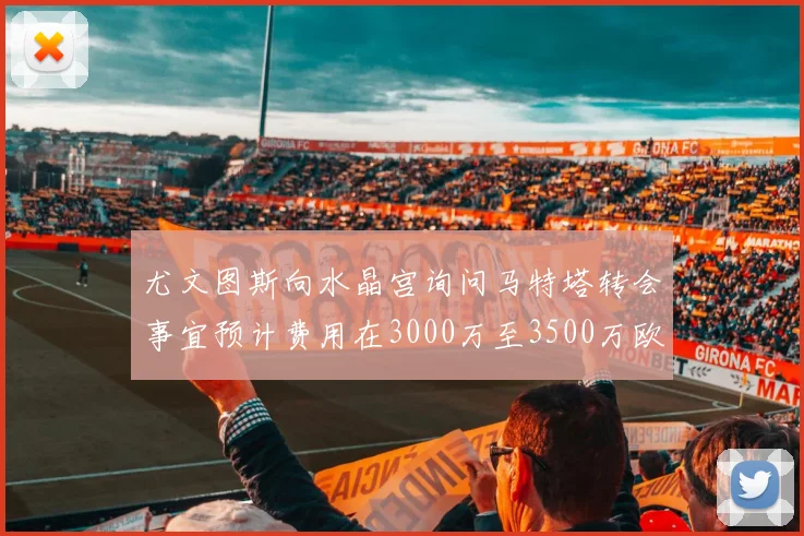 尤文图斯向水晶宫询问马特塔转会事宜预计费用在3000万至3500万欧元之间